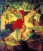 Karl Briullov Girl, gathering grapes in the vicinity of Naples oil painting reproduction